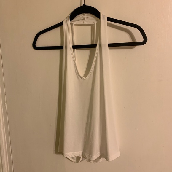 White lush halter top with low cut back - Picture 1 of 4